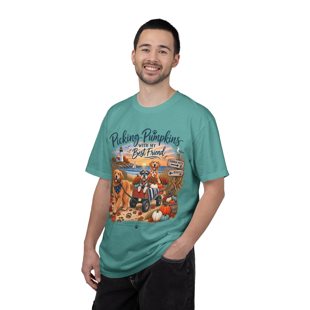 Picking Pumpkins With My Best Friend T-Shirt — Fall Dog Pumpkin Patch Tee