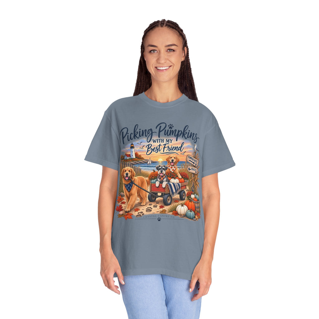 Picking Pumpkins With My Best Friend T-Shirt — Fall Dog Pumpkin Patch Tee