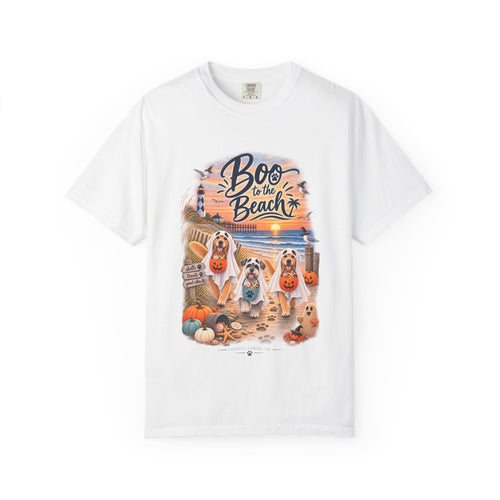 Boo to the Beach T-Shirt — Cute Halloween Dogs on Sunset Beach