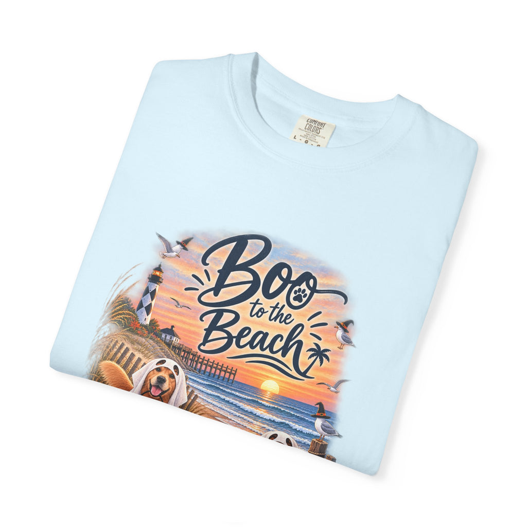 Boo to the Beach T-Shirt — Cute Halloween Dogs on Sunset Beach