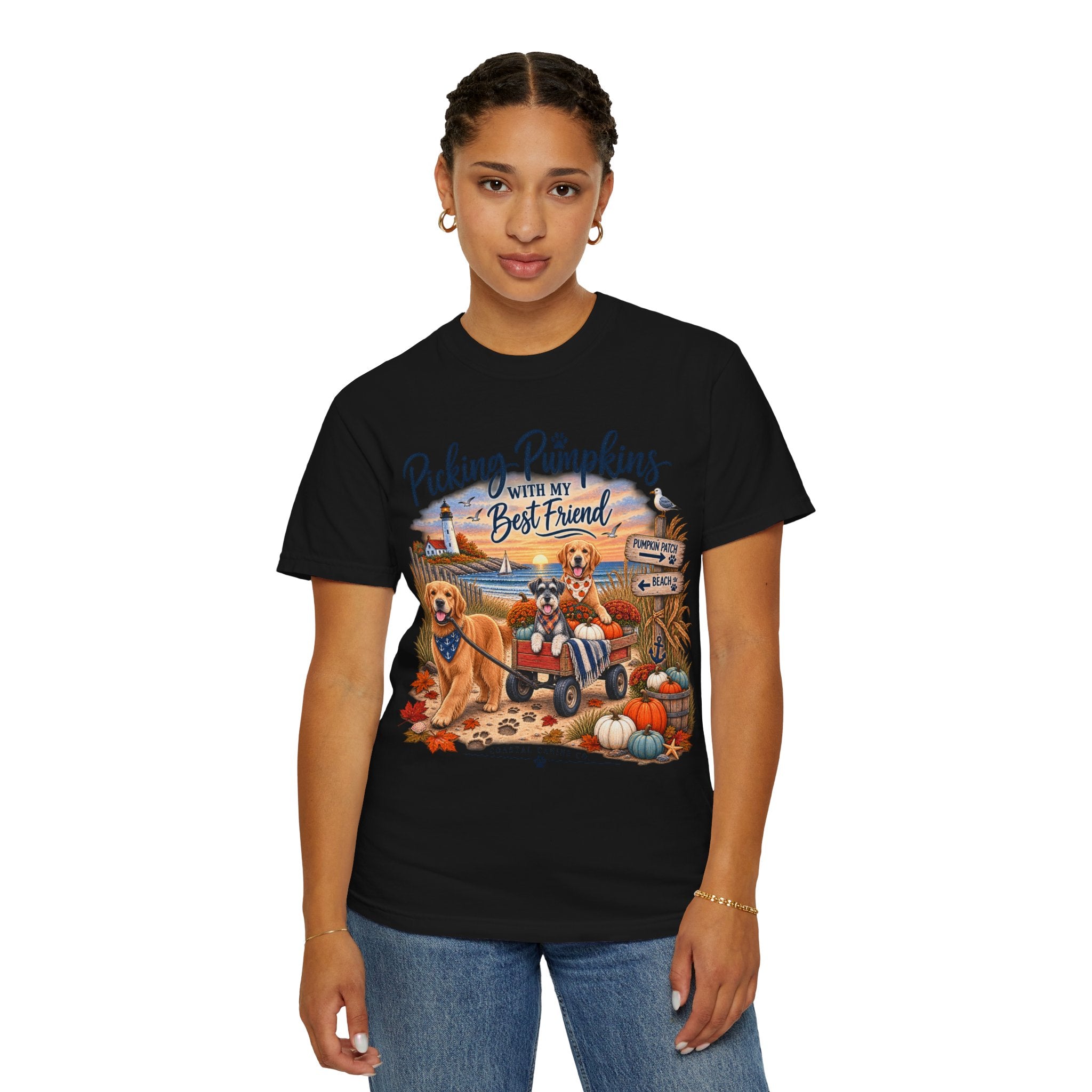 Picking Pumpkins With My Best Friend T-Shirt — Fall Dog Pumpkin Patch Tee