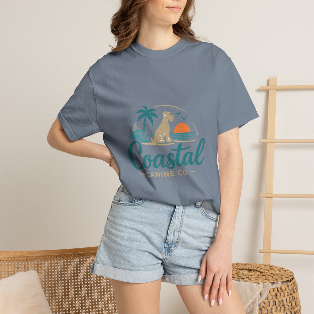Coastal Canine T-Shirt — Beach Dog Sunset Tee