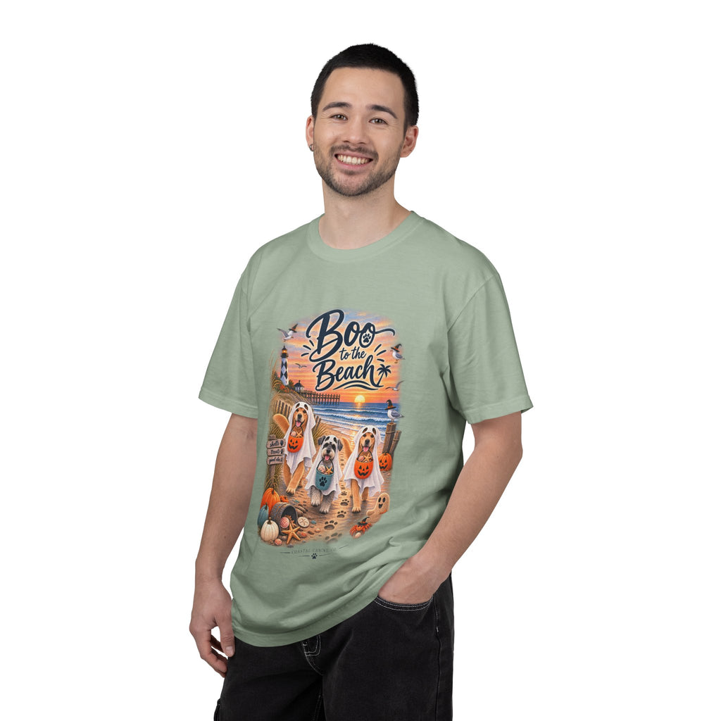 Boo to the Beach T-Shirt — Cute Halloween Dogs on Sunset Beach