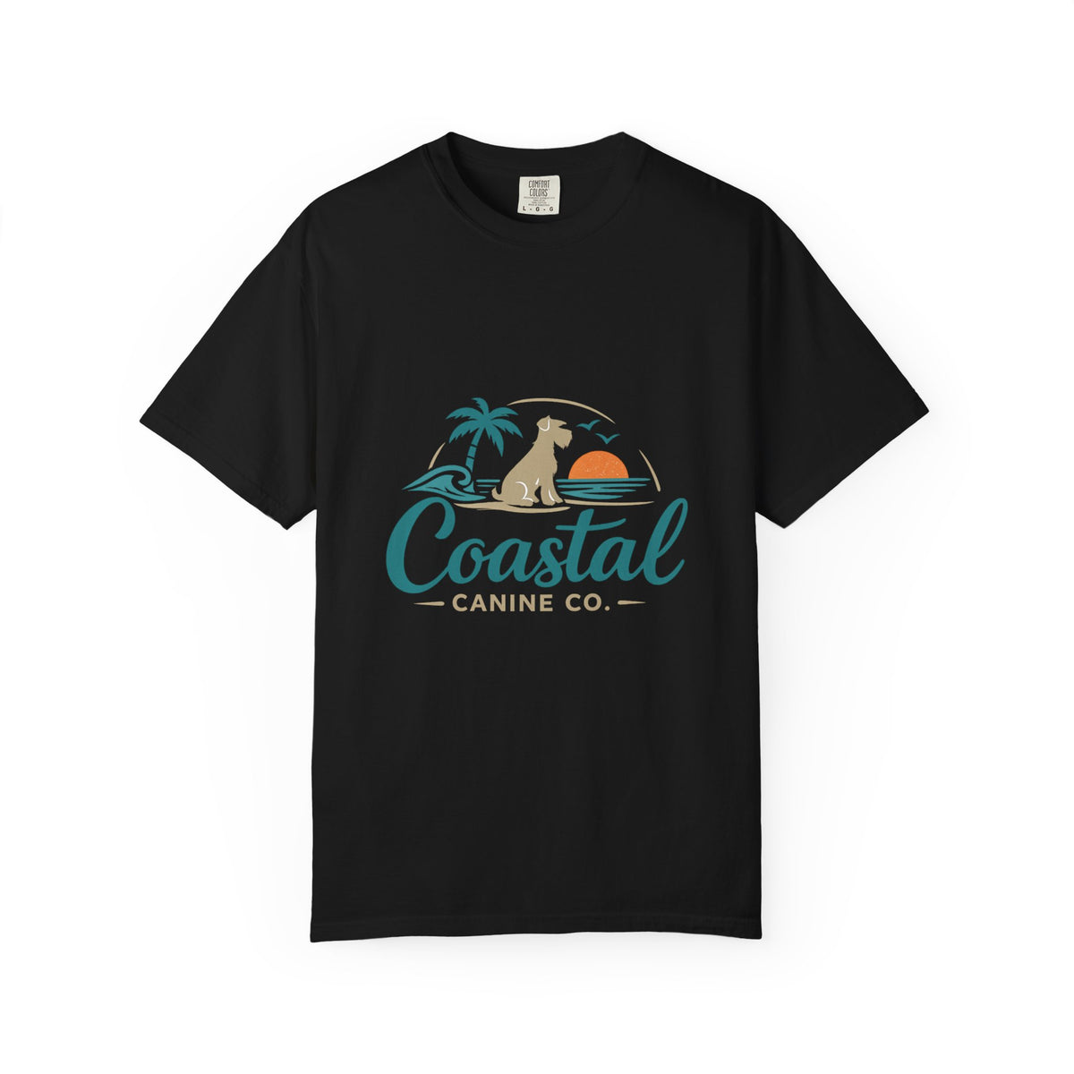 Coastal Canine T-Shirt — Beach Dog Sunset Tee