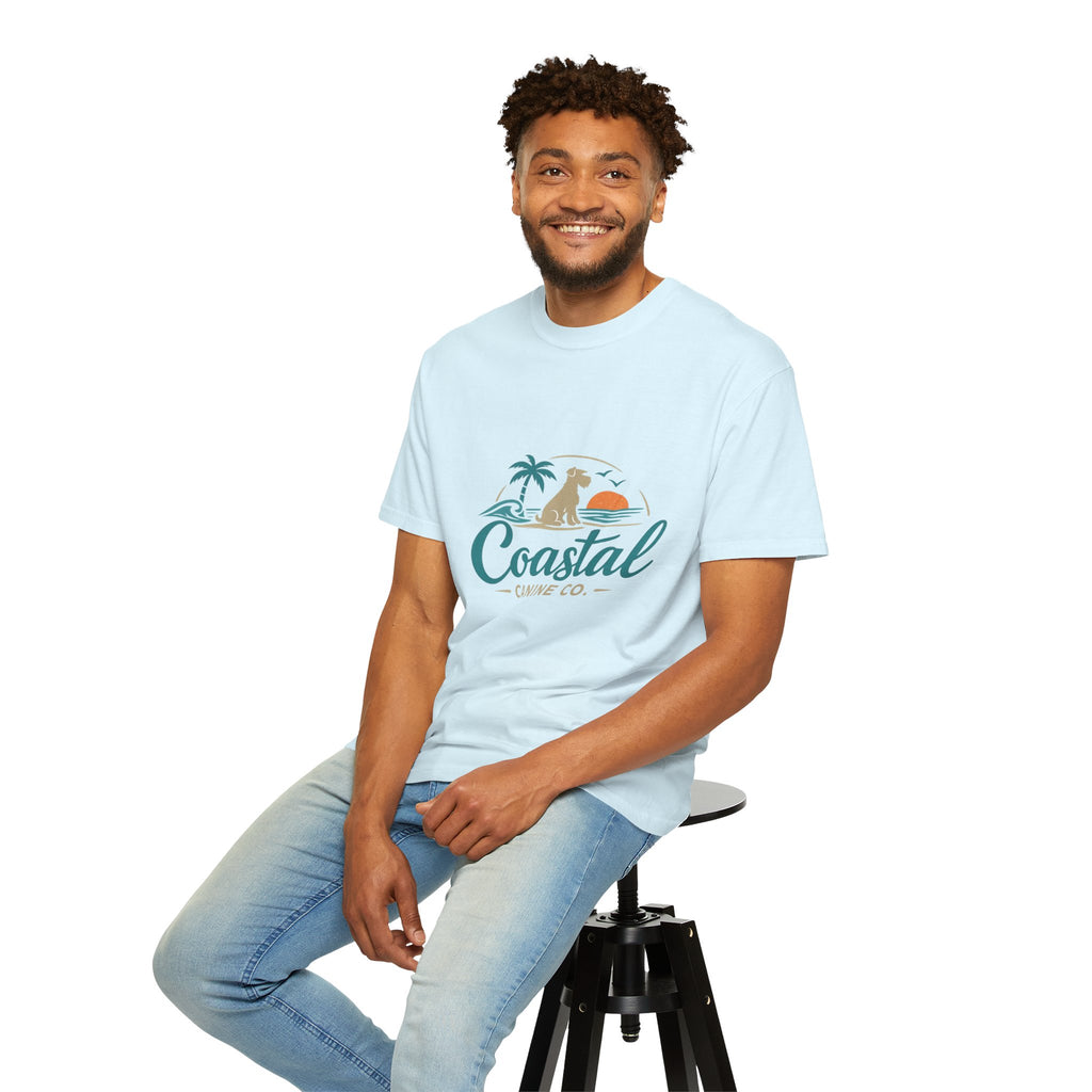 Coastal Canine T-Shirt — Beach Dog Sunset Tee