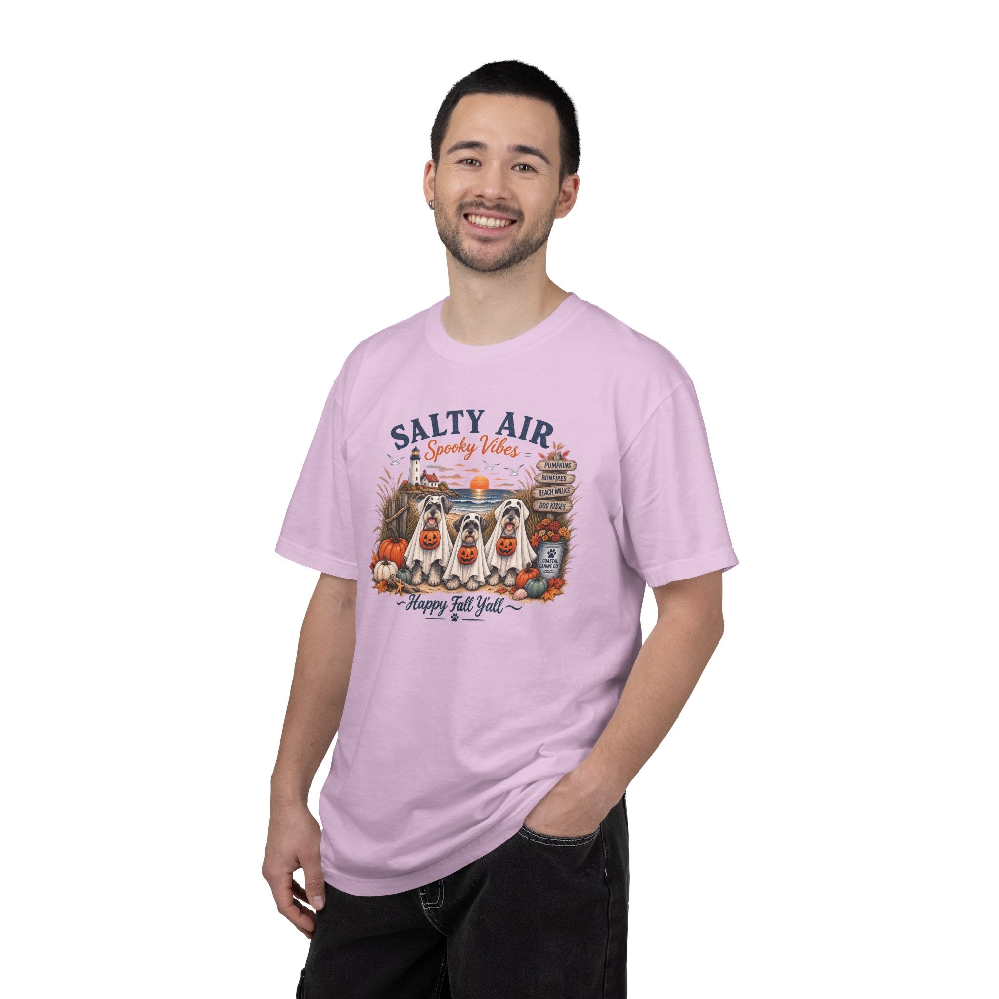 Salty Air Spooky Vibes Tee — Happy Fall Y'all Autumn Beach Ghosts T-Shirt
