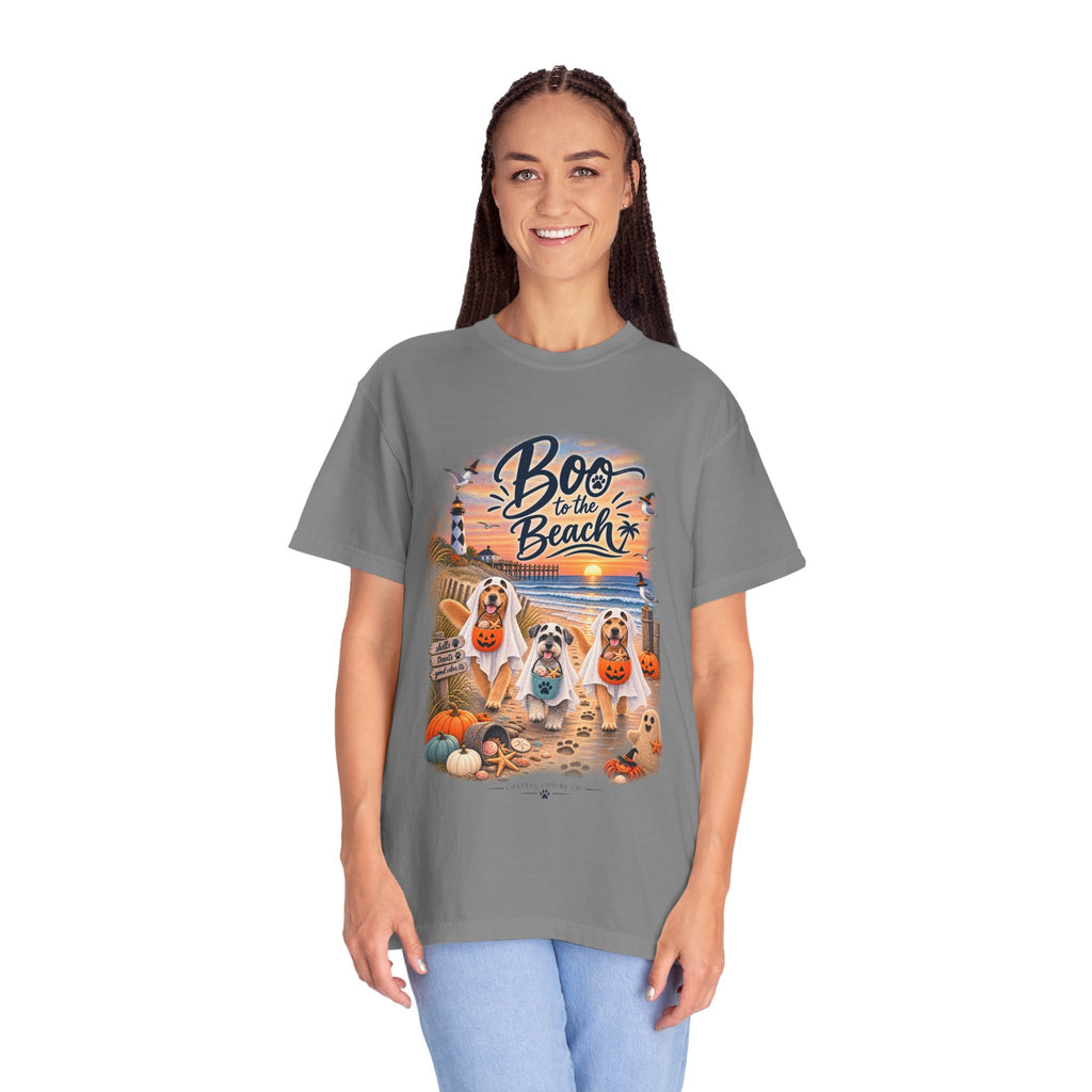 Boo to the Beach T-Shirt — Cute Halloween Dogs on Sunset Beach