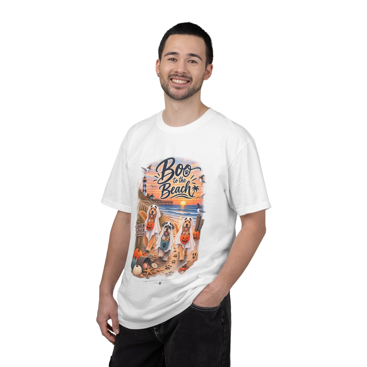 Boo to the Beach T-Shirt — Cute Halloween Dogs on Sunset Beach