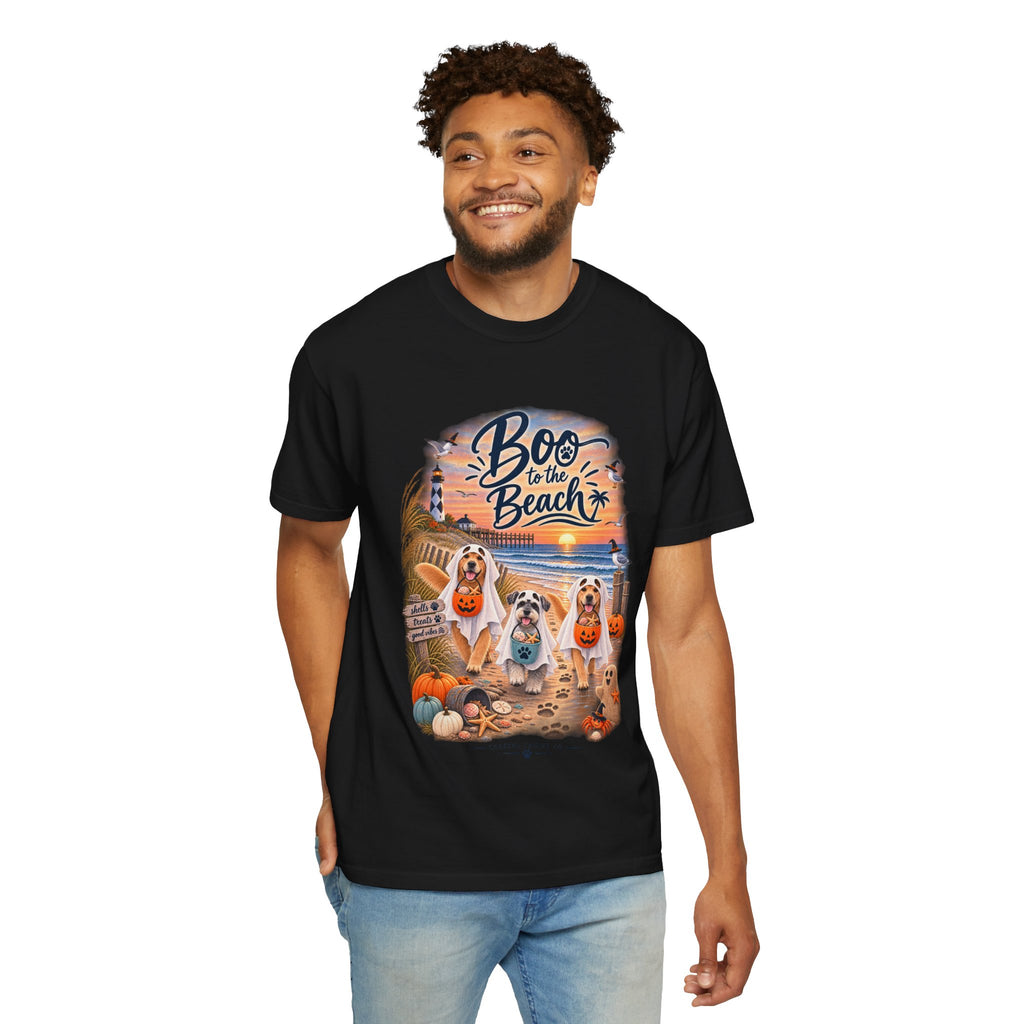 Boo to the Beach T-Shirt — Cute Halloween Dogs on Sunset Beach