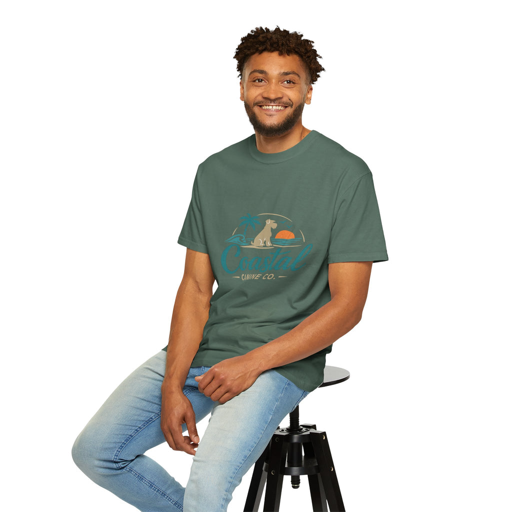 Coastal Canine T-Shirt — Beach Dog Sunset Tee