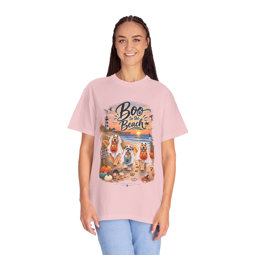 Boo to the Beach T-Shirt — Cute Halloween Dogs on Sunset Beach