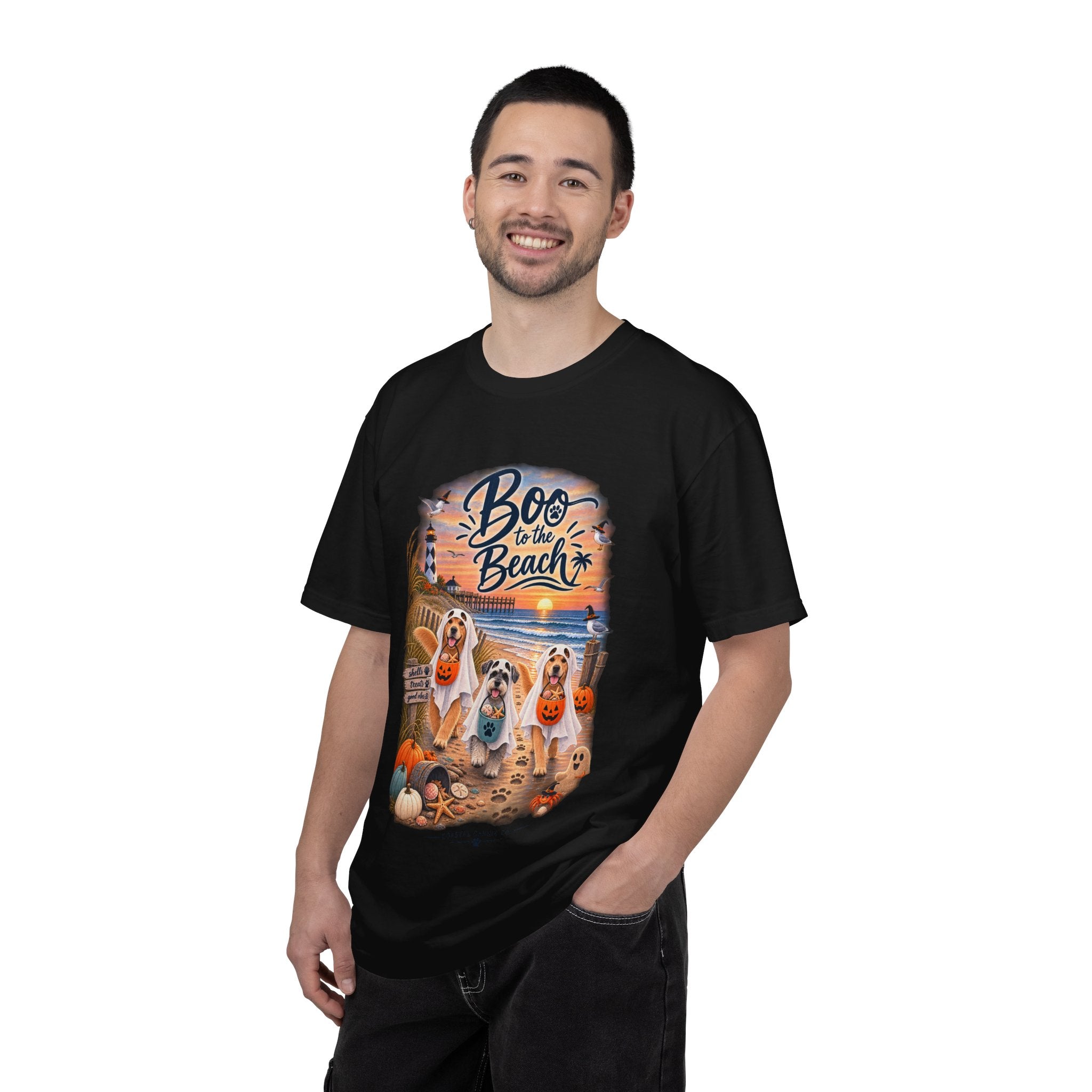 Boo to the Beach T-Shirt — Cute Halloween Dogs on Sunset Beach