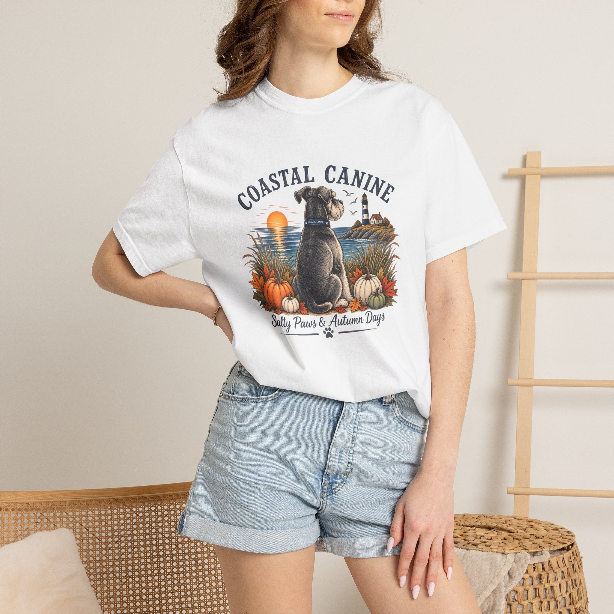 Coastal Canine T-Shirt — Salty Paws & Autumn Days Beach Dog Tee