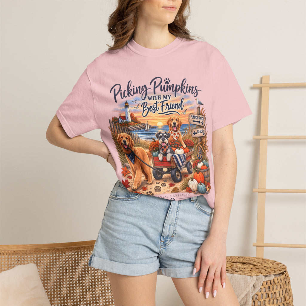 Picking Pumpkins With My Best Friend T-Shirt — Fall Dog Pumpkin Patch Tee