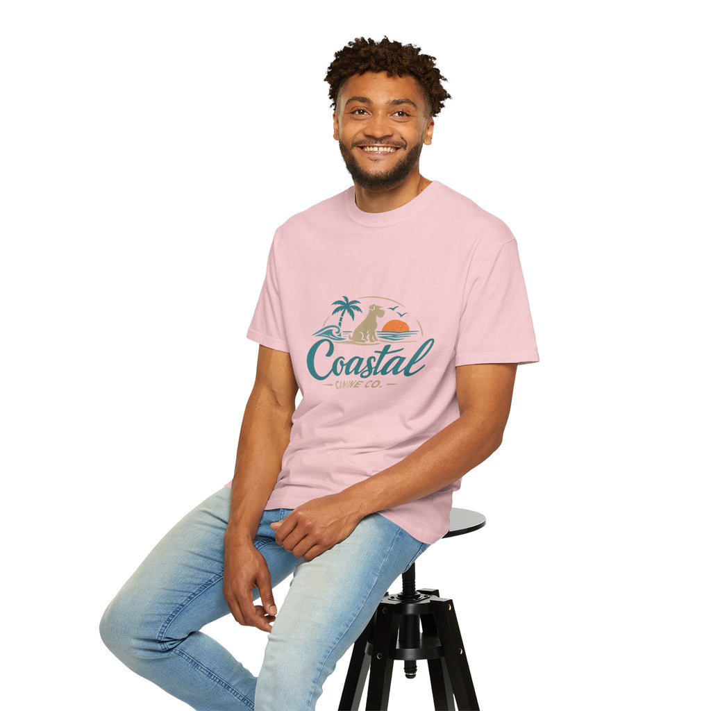Coastal Canine T-Shirt — Beach Dog Sunset Tee