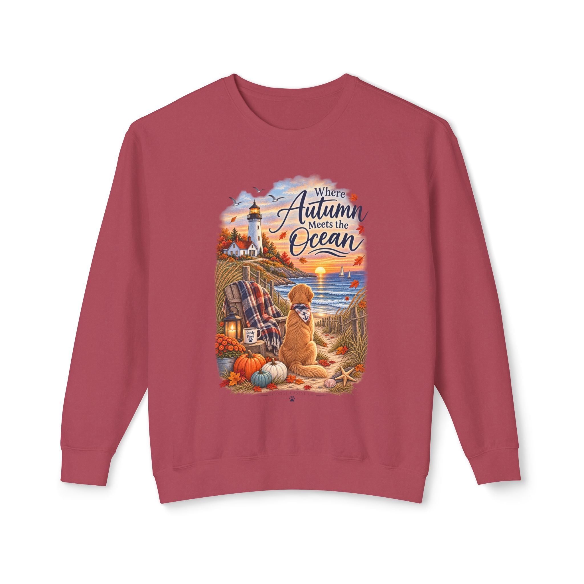 Where Autumn Meets the Ocean Sweatshirt — Coastal Fall Dog Pullover