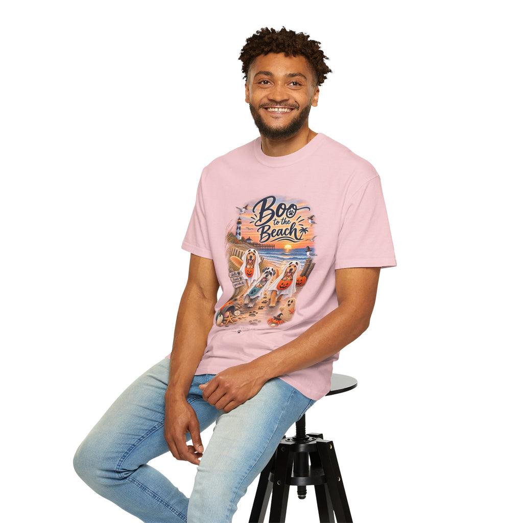 Boo to the Beach T-Shirt — Cute Halloween Dogs on Sunset Beach