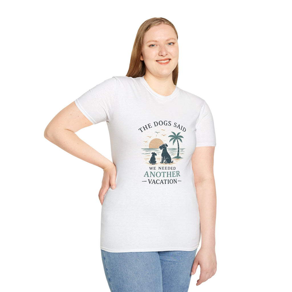 T-Shirt — "The Dogs Said We Needed Another Vacation" Beach Sunset Graphic
