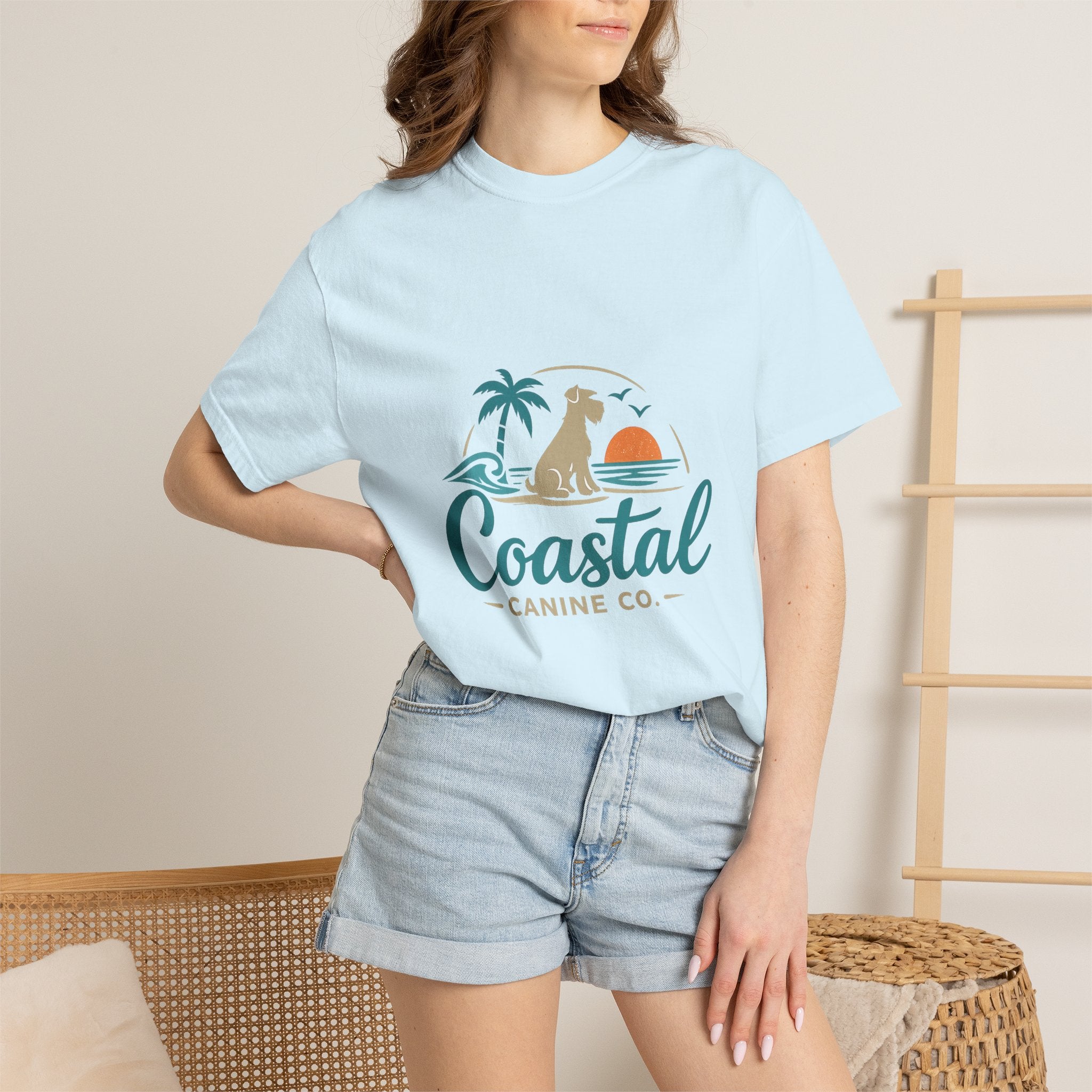 Coastal Canine T-Shirt — Beach Dog Sunset Tee