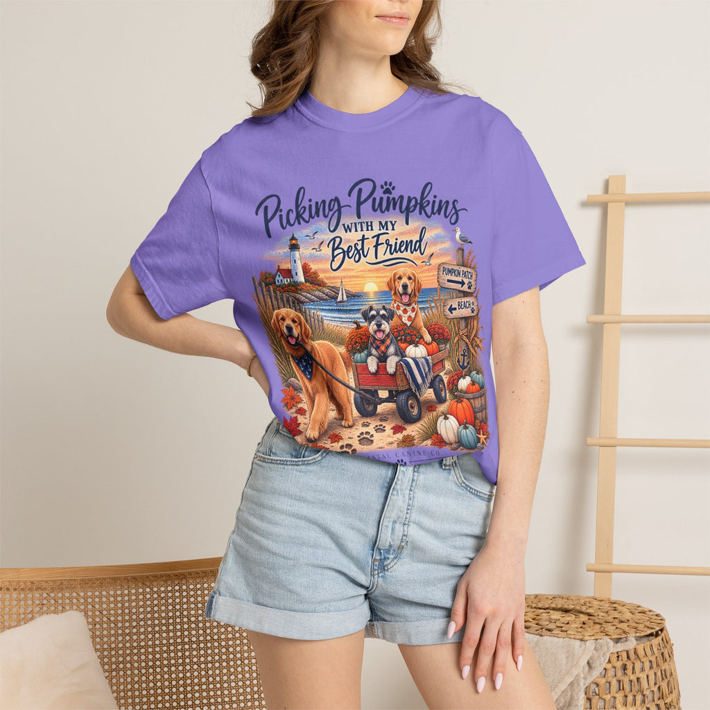Picking Pumpkins With My Best Friend T-Shirt — Fall Dog Pumpkin Patch Tee