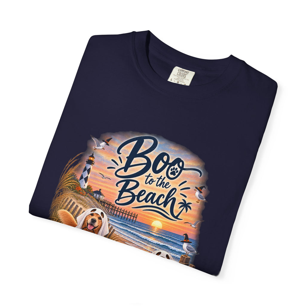 Boo to the Beach T-Shirt — Cute Halloween Dogs on Sunset Beach