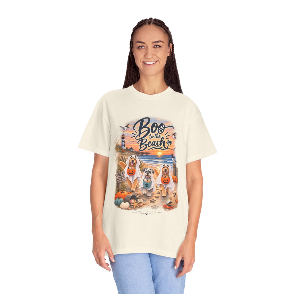Boo to the Beach T-Shirt — Cute Halloween Dogs on Sunset Beach