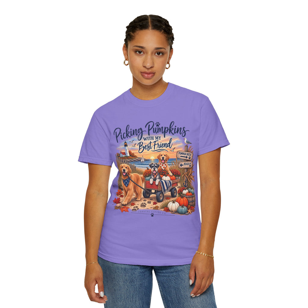 Picking Pumpkins With My Best Friend T-Shirt — Fall Dog Pumpkin Patch Tee