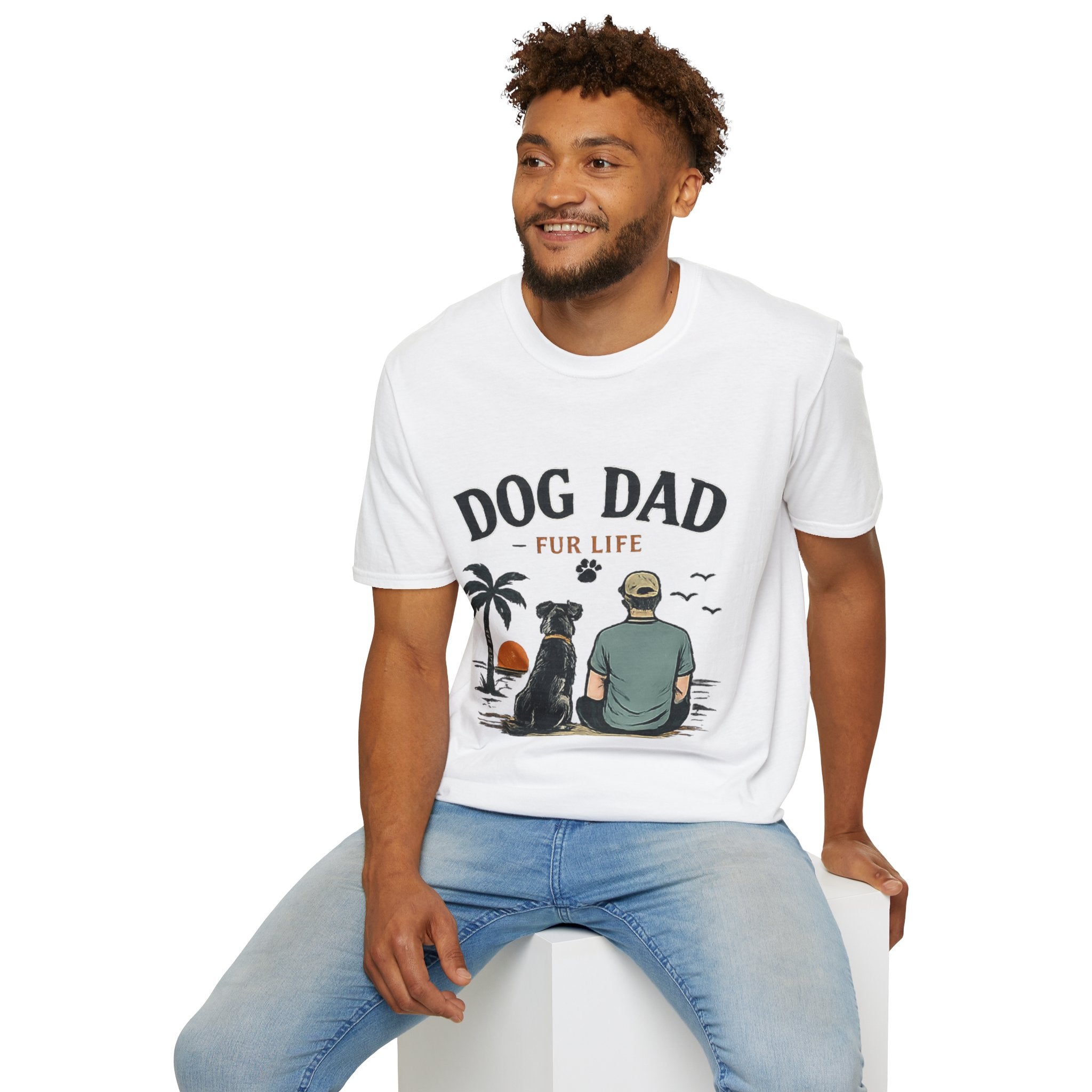 Dog Dad T‑Shirt — "Dog Dad Fur Life" Graphic Tee for Pet Lovers