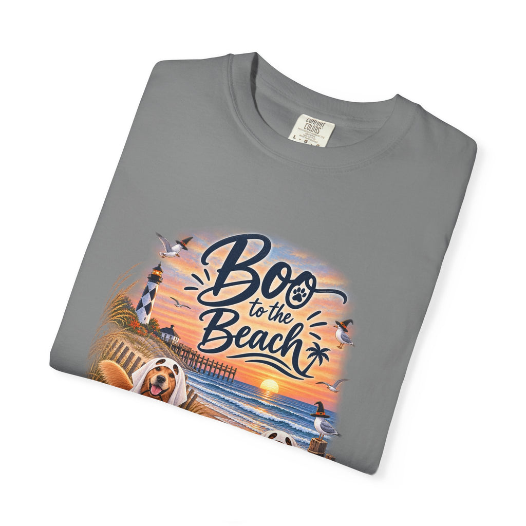 Boo to the Beach T-Shirt — Cute Halloween Dogs on Sunset Beach