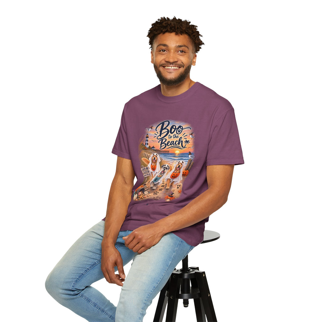 Boo to the Beach T-Shirt — Cute Halloween Dogs on Sunset Beach