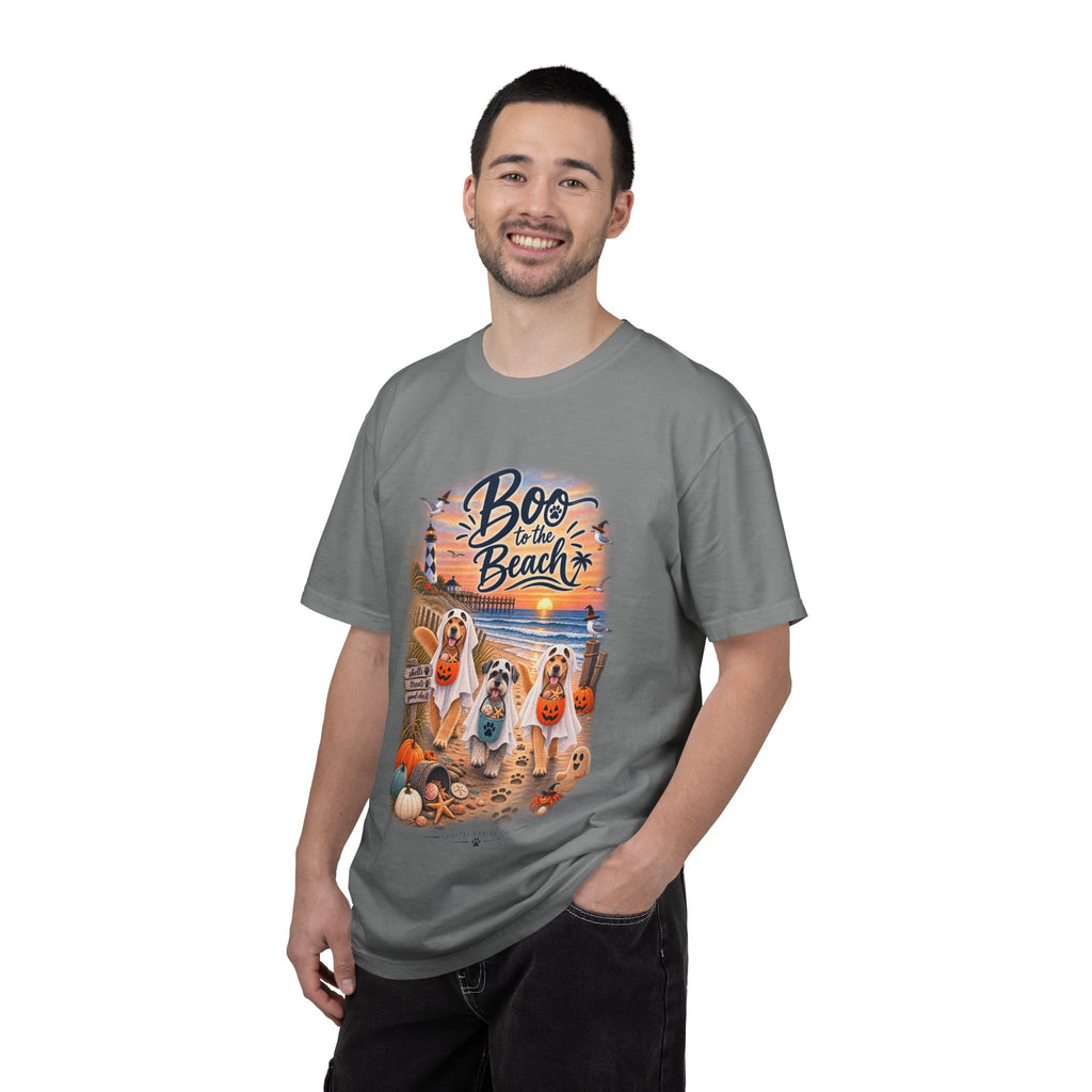 Boo to the Beach T-Shirt — Cute Halloween Dogs on Sunset Beach