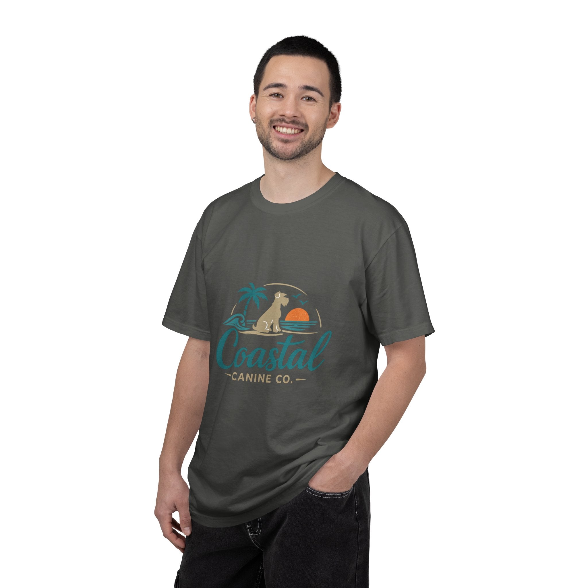 Coastal Canine T-Shirt — Beach Dog Sunset Tee