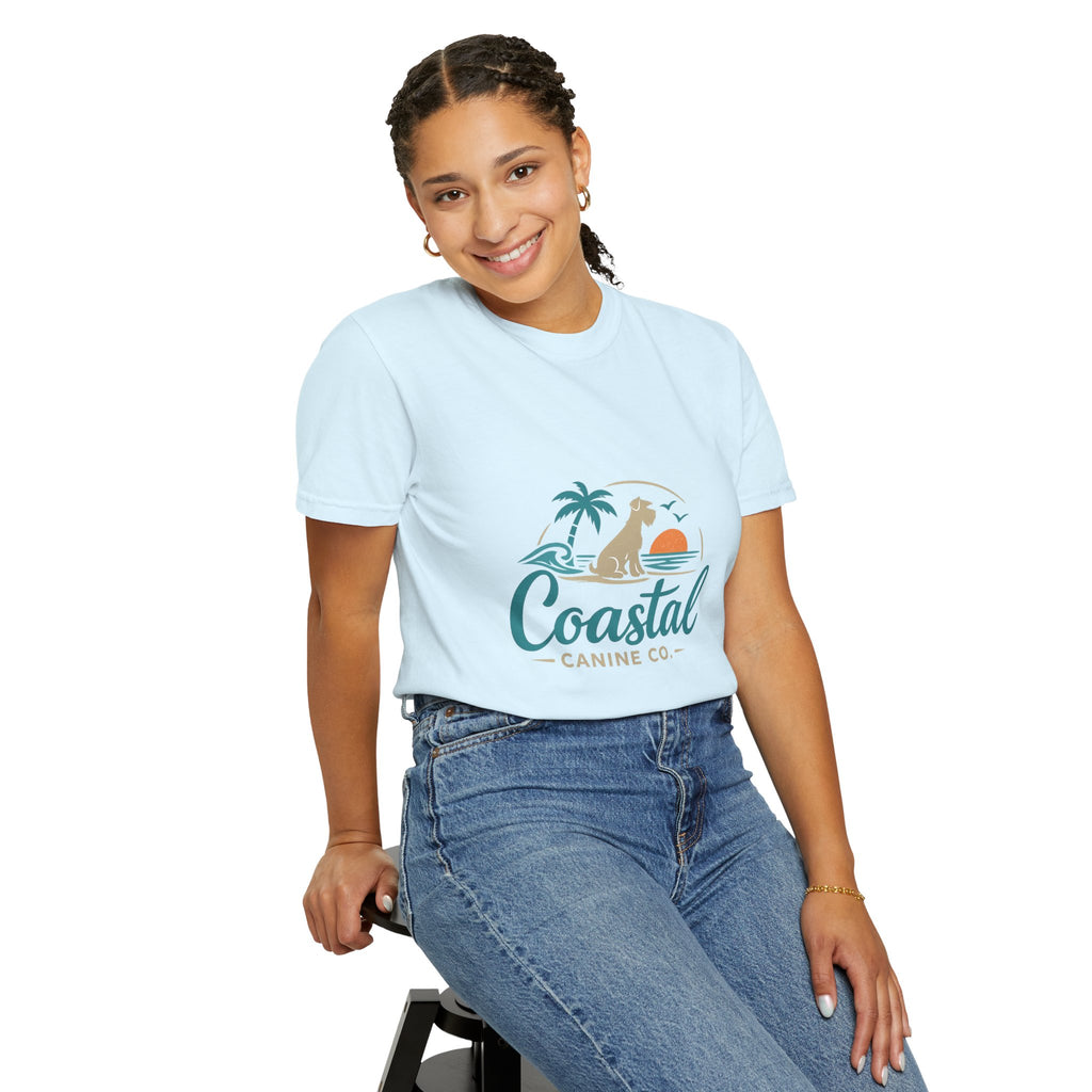 Coastal Canine T-Shirt — Beach Dog Sunset Tee