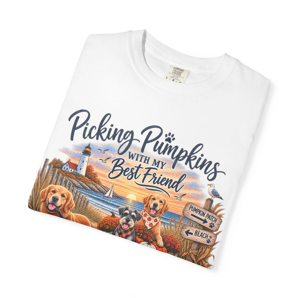 Picking Pumpkins With My Best Friend T-Shirt — Fall Dog Pumpkin Patch Tee
