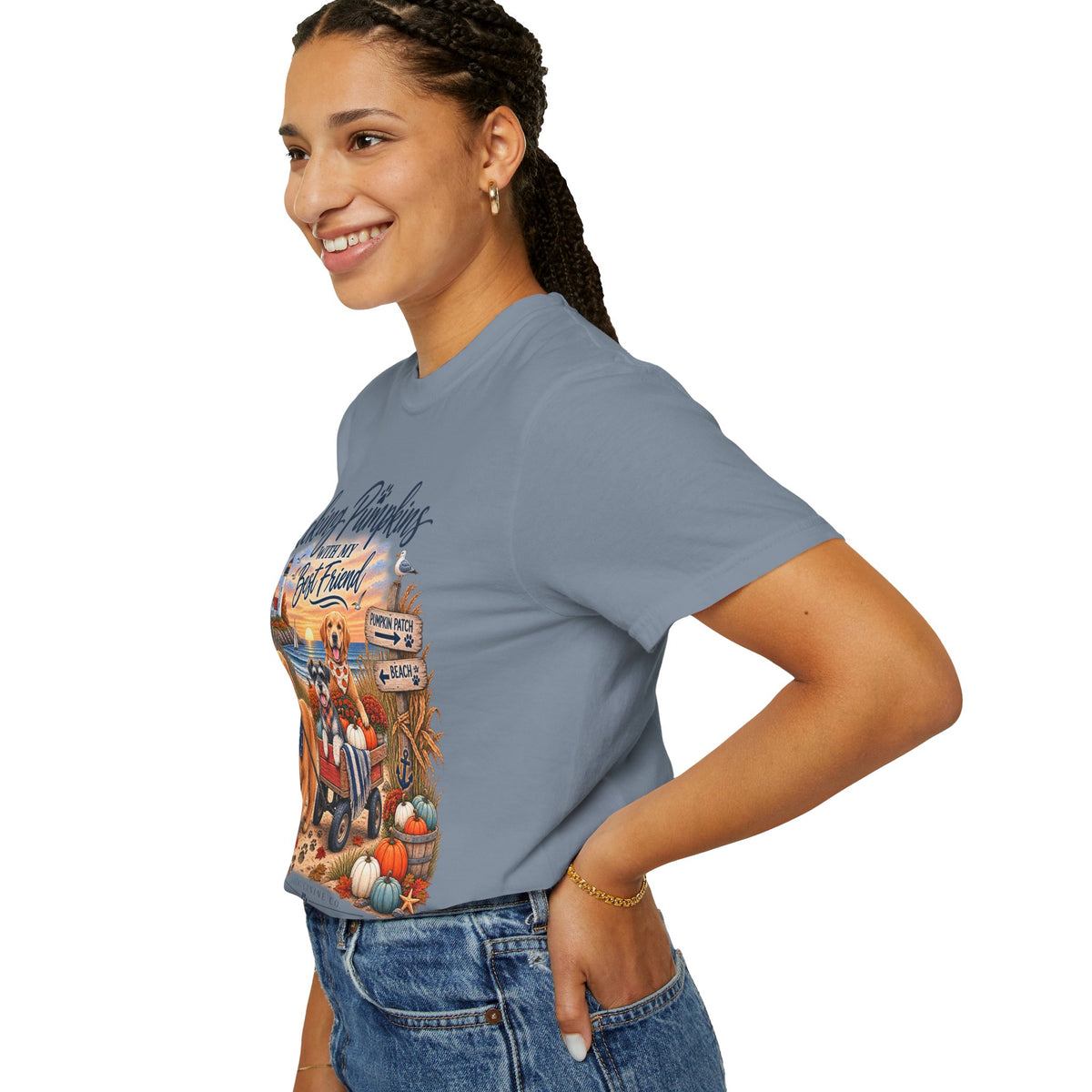 Picking Pumpkins With My Best Friend T-Shirt — Fall Dog Pumpkin Patch Tee