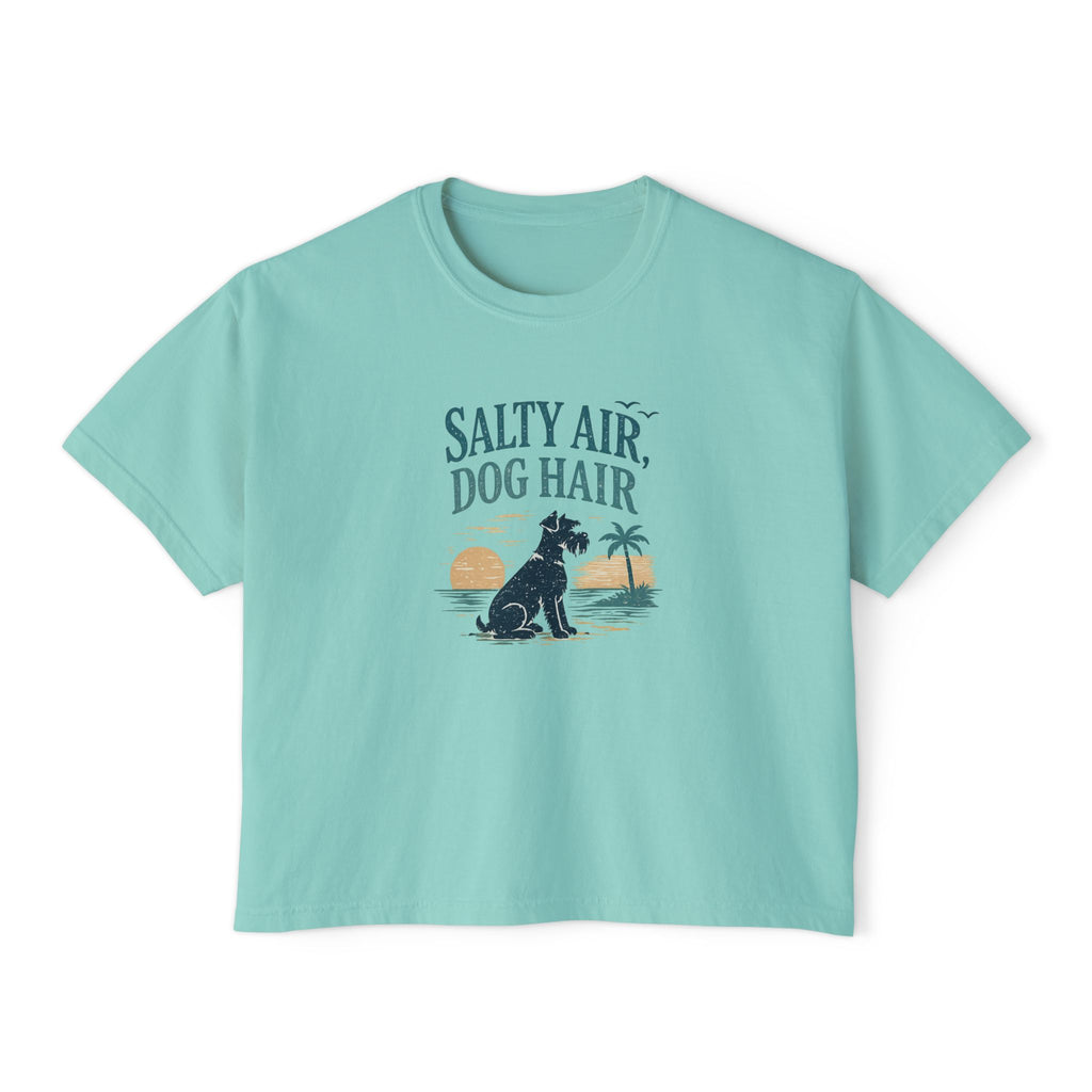 Salty Air, Dog Hair Boxy Tee — Women’s Beach Dog T-Shirt