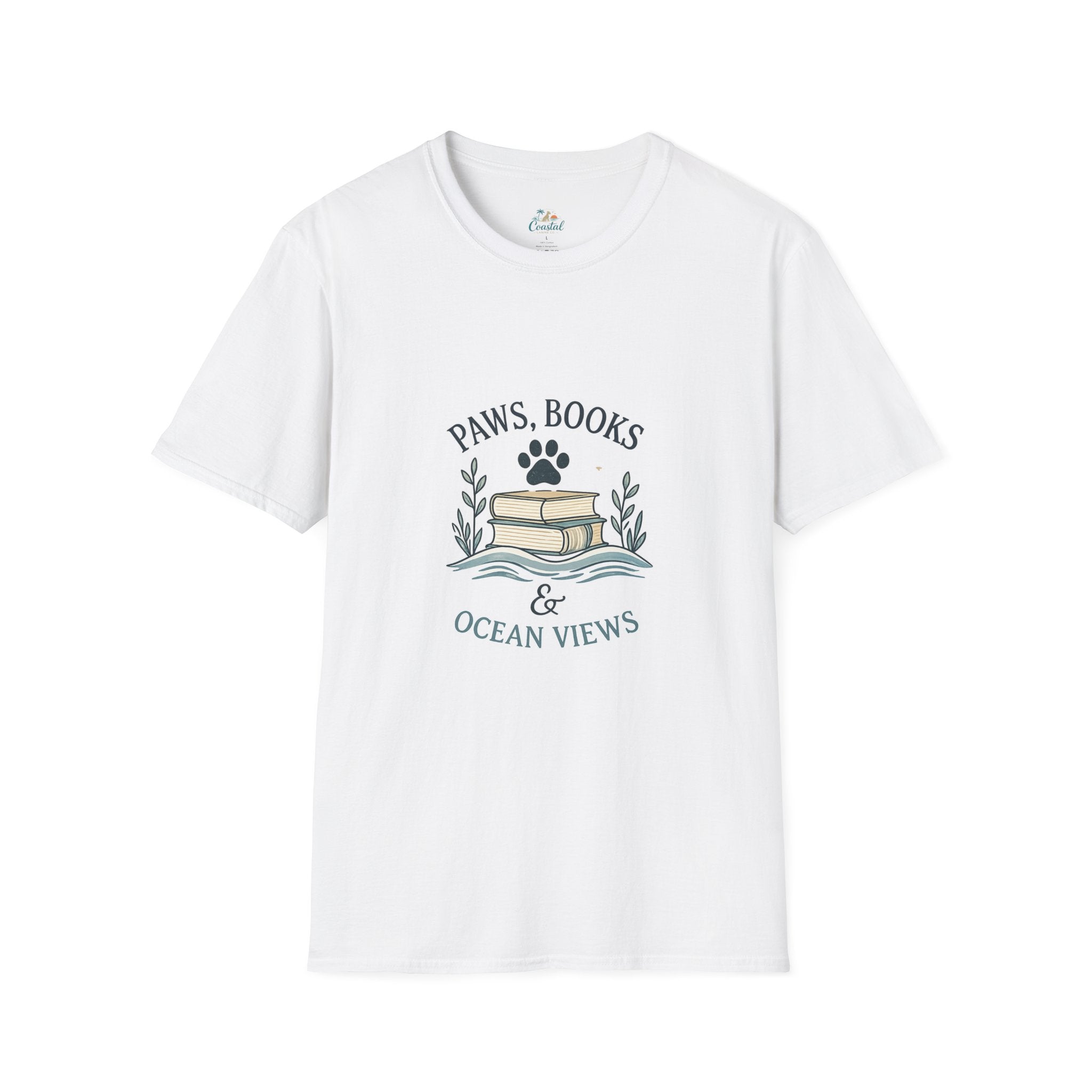 Paws, Books & Ocean Views T‑Shirt