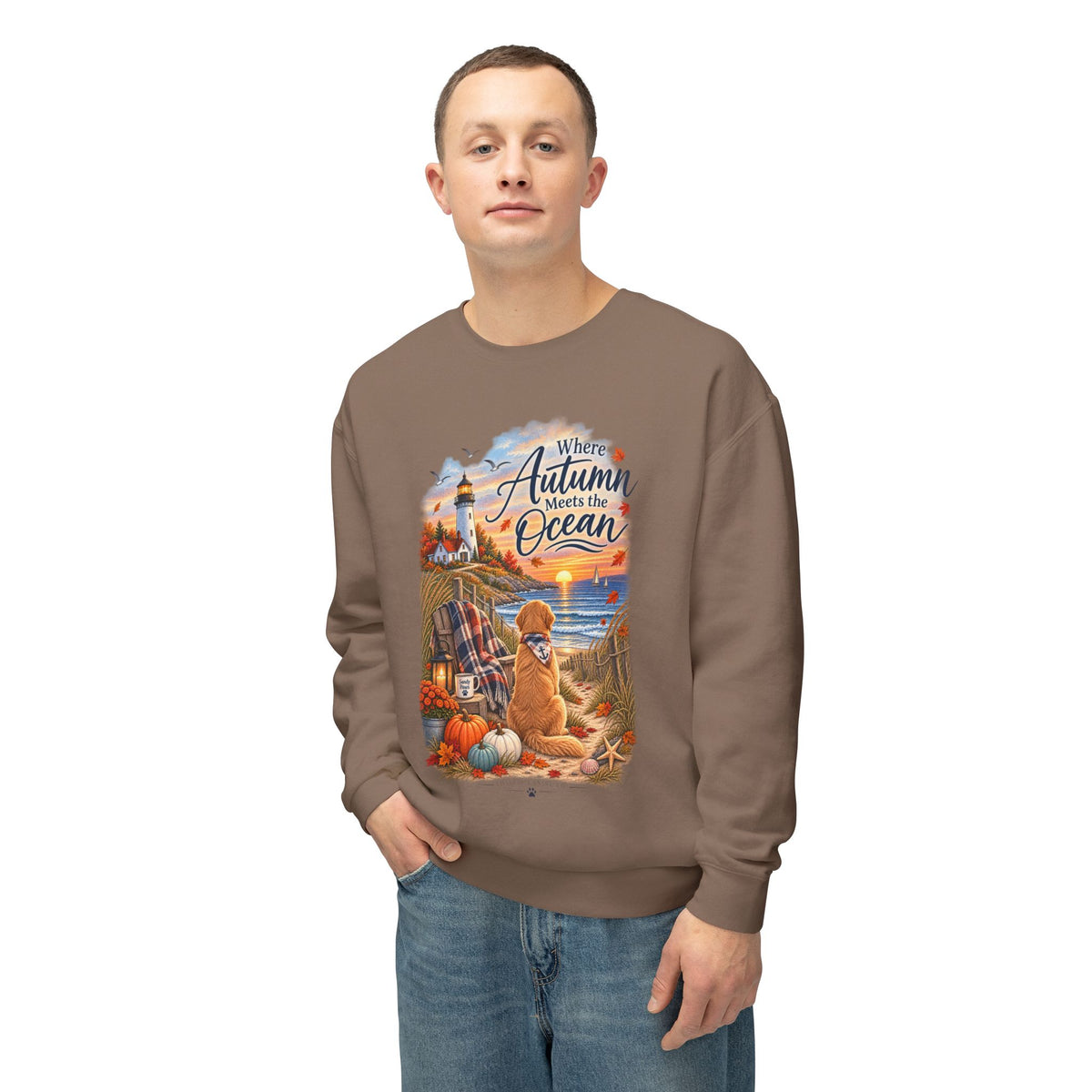 Where Autumn Meets the Ocean Sweatshirt — Coastal Fall Dog Pullover