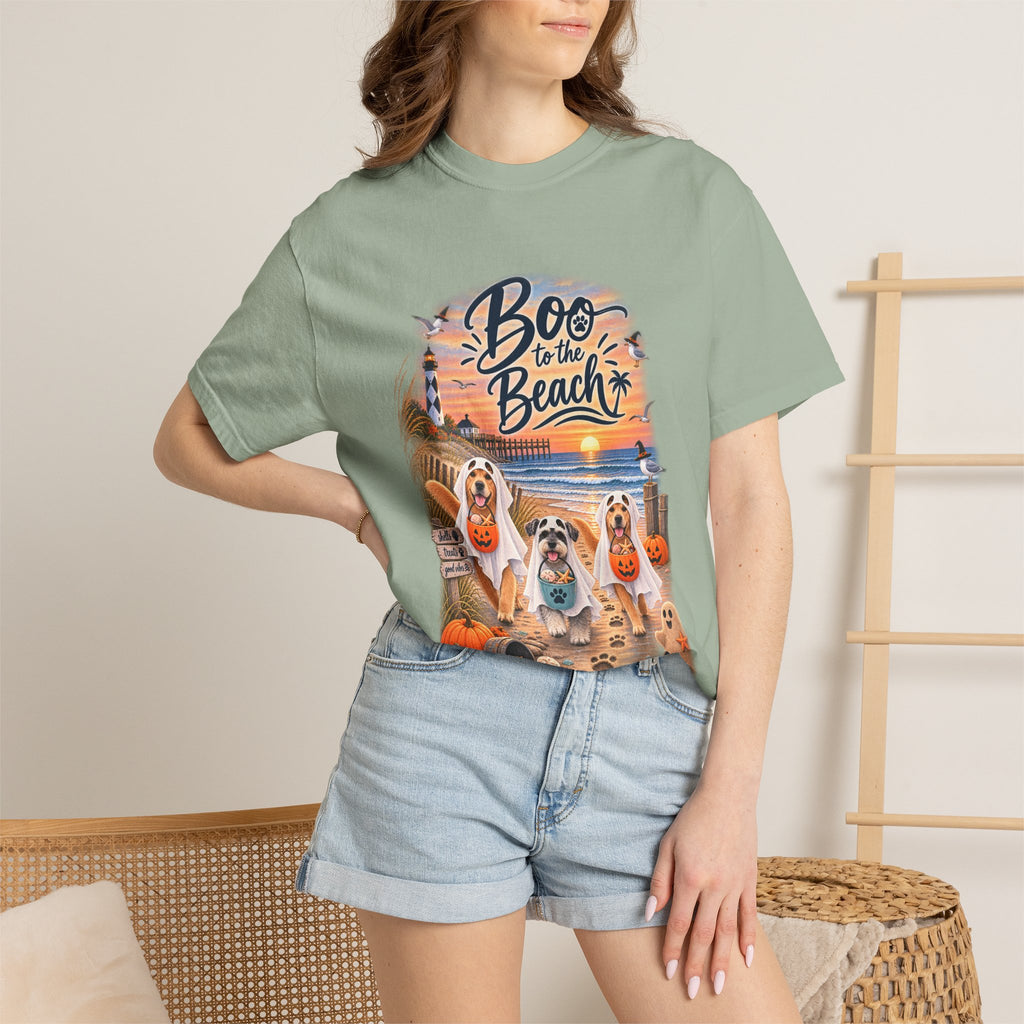 Boo to the Beach T-Shirt — Cute Halloween Dogs on Sunset Beach