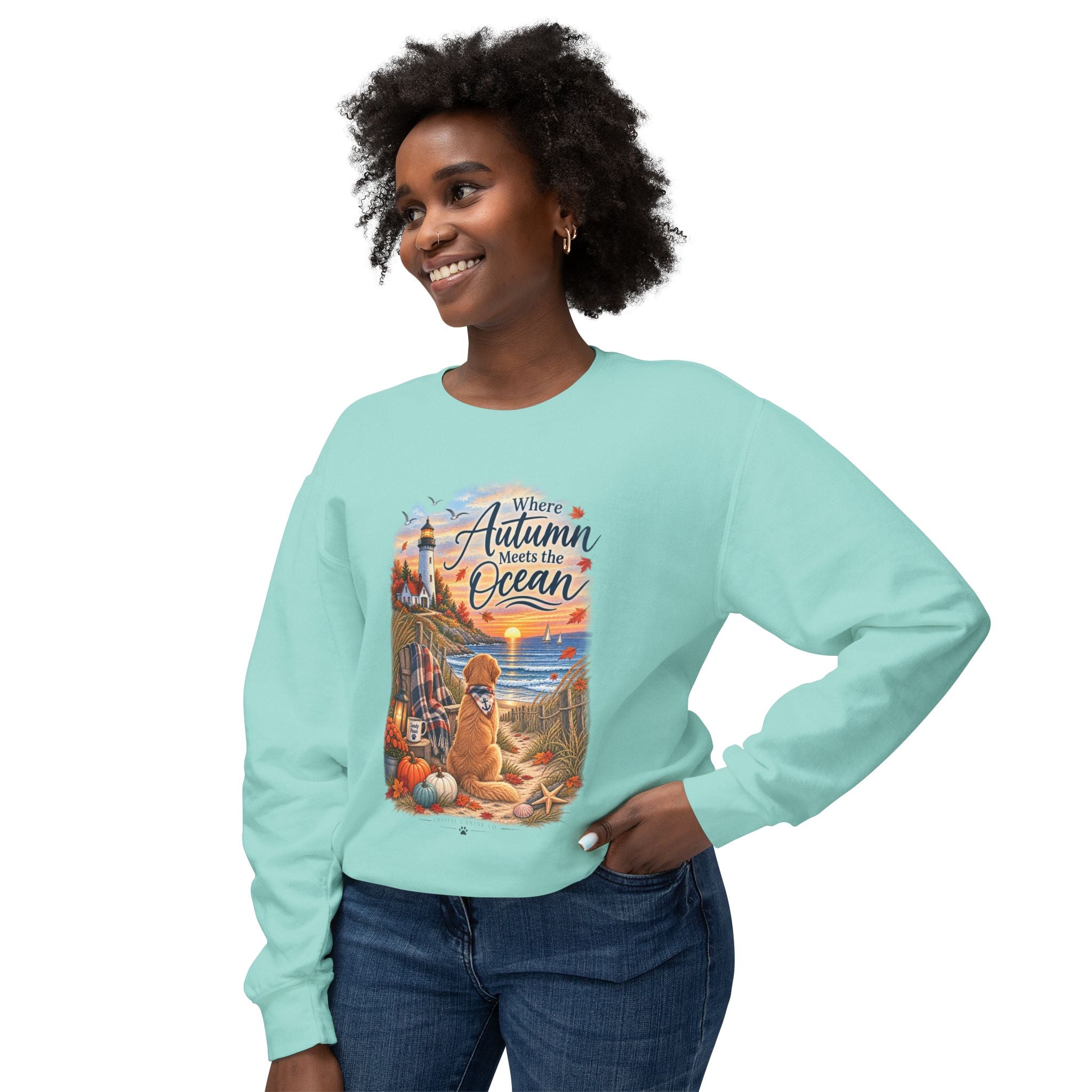 Where Autumn Meets the Ocean Sweatshirt — Coastal Fall Dog Pullover