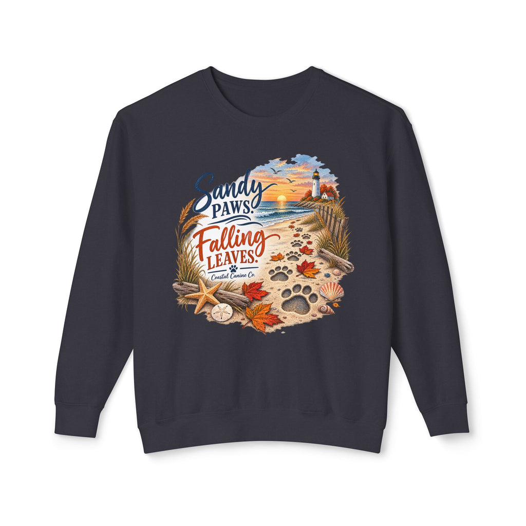 Sandy Paws Falling Leaves Sweatshirt – Beach Dog Autumn Crewneck