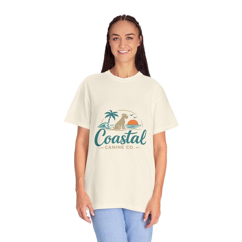 Coastal Canine T-Shirt — Beach Dog Sunset Tee