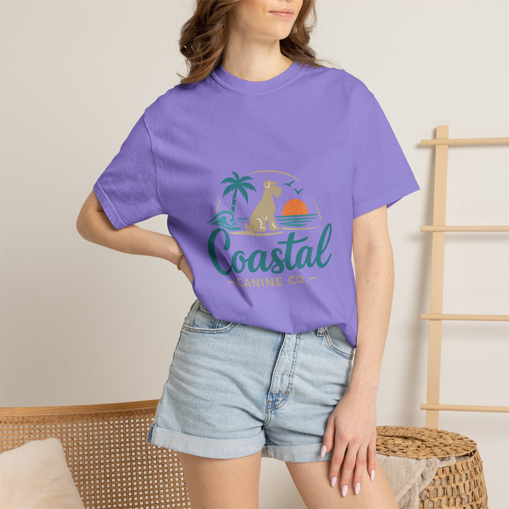 Coastal Canine T-Shirt — Beach Dog Sunset Tee