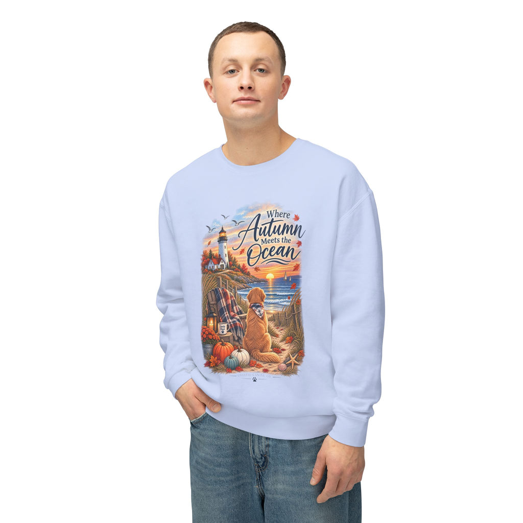 Where Autumn Meets the Ocean Sweatshirt — Coastal Fall Dog Pullover