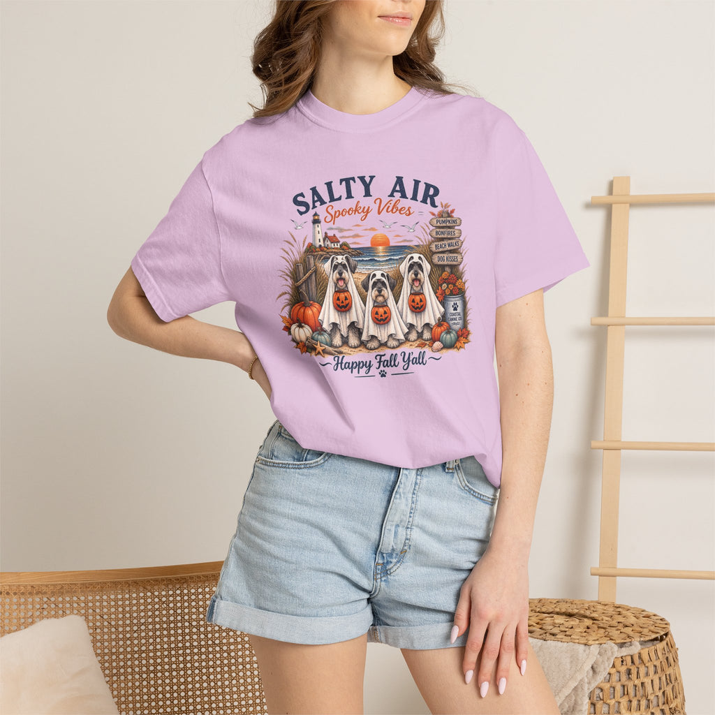 Salty Air Spooky Vibes Tee — Happy Fall Y'all Autumn Beach Ghosts T-Shirt