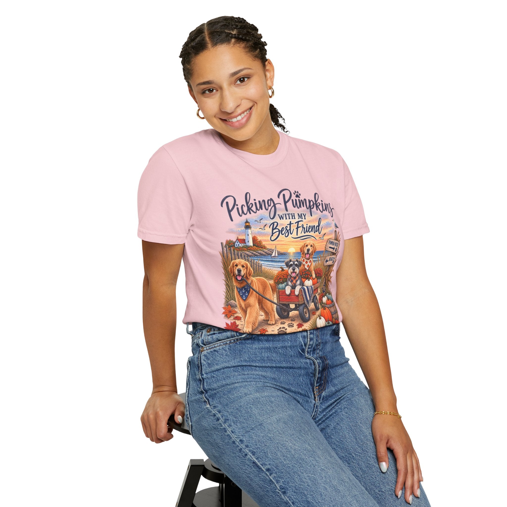 Picking Pumpkins With My Best Friend T-Shirt — Fall Dog Pumpkin Patch Tee