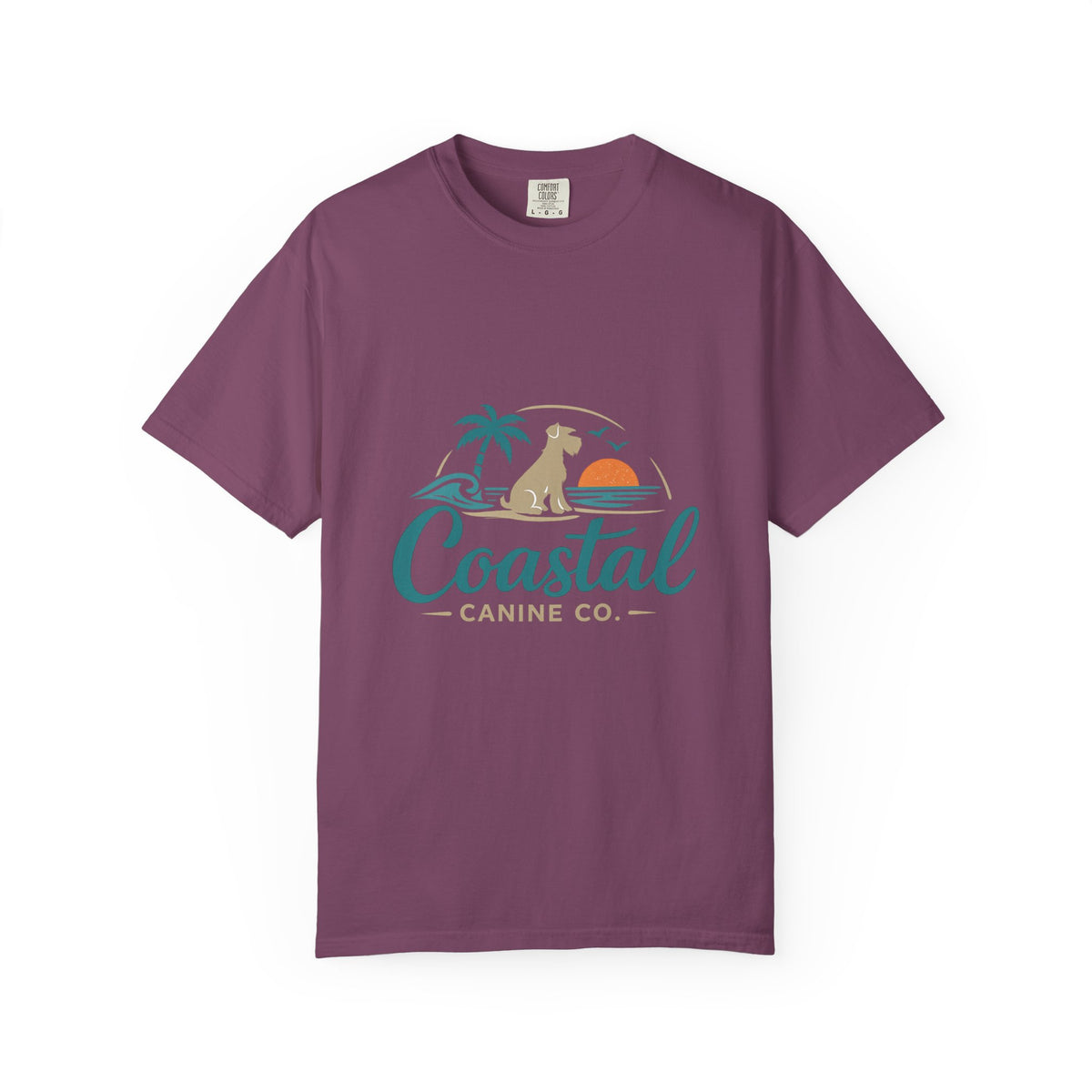 Coastal Canine T-Shirt — Beach Dog Sunset Tee