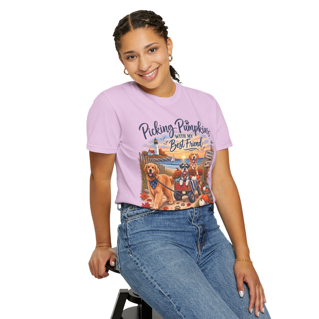 Picking Pumpkins With My Best Friend T-Shirt — Fall Dog Pumpkin Patch Tee