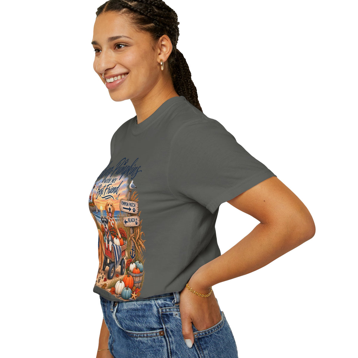 Picking Pumpkins With My Best Friend T-Shirt — Fall Dog Pumpkin Patch Tee