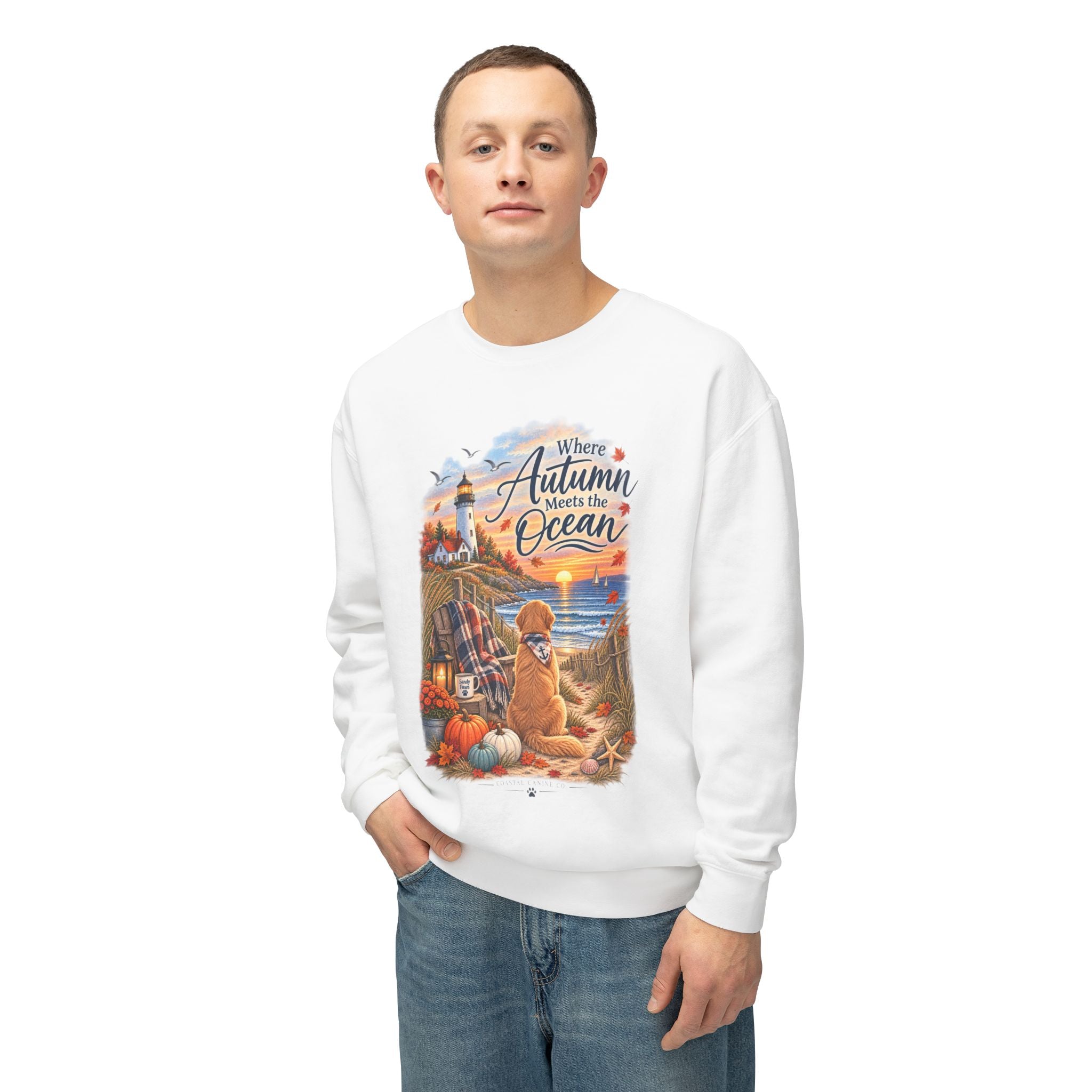 Where Autumn Meets the Ocean Sweatshirt — Coastal Fall Dog Pullover